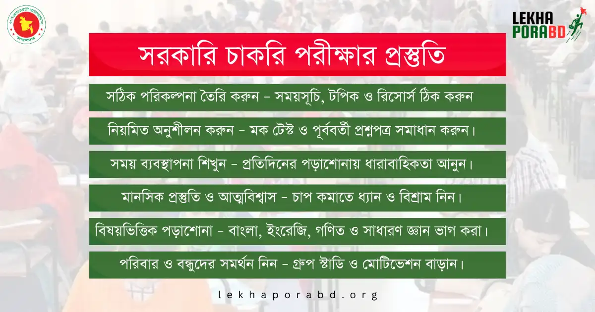 সরকারি চাকরি পরীক্ষার প্রস্তুতি (শূন্য থেকে চাকরির প্রস্তুতি)